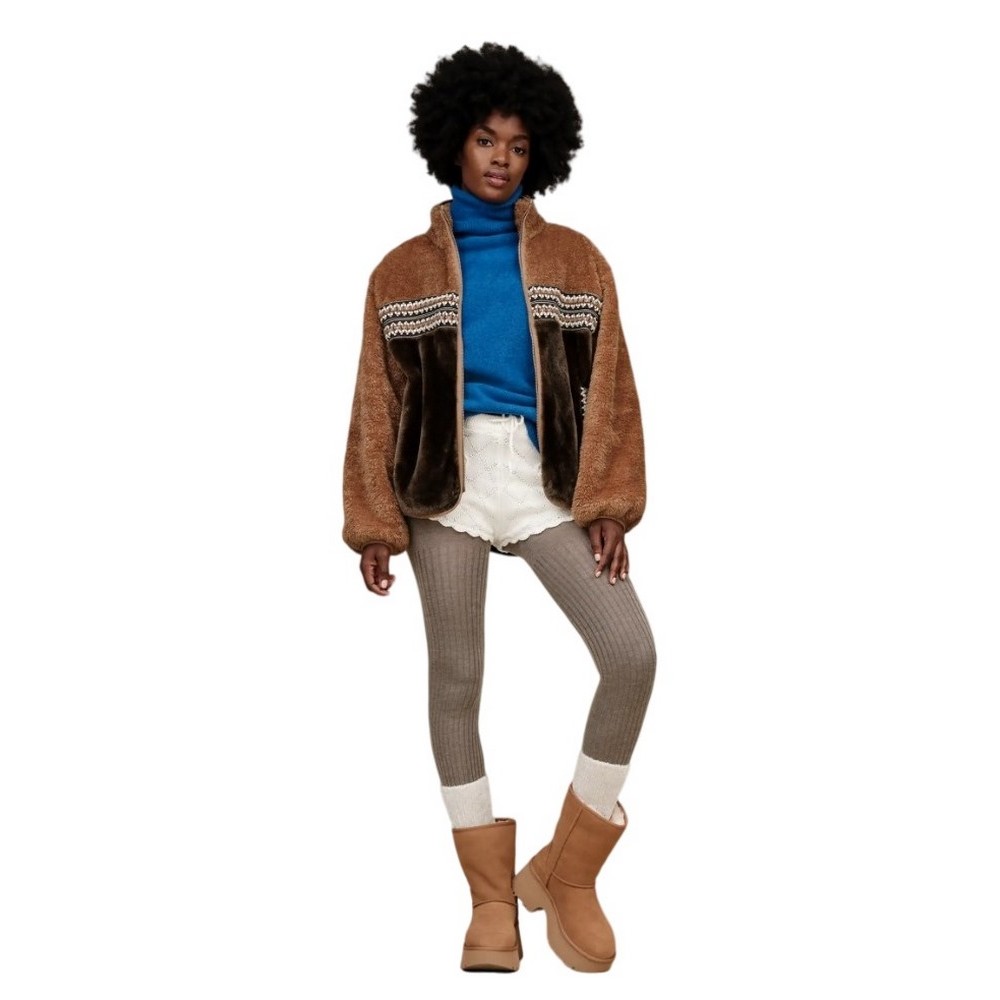 UGG MARLENE SHERPA JACKET H BRAID 1142550 ΜΠΟΥΦΑΝ ΓΥΝΑΙΚΕΙΟ BROWN