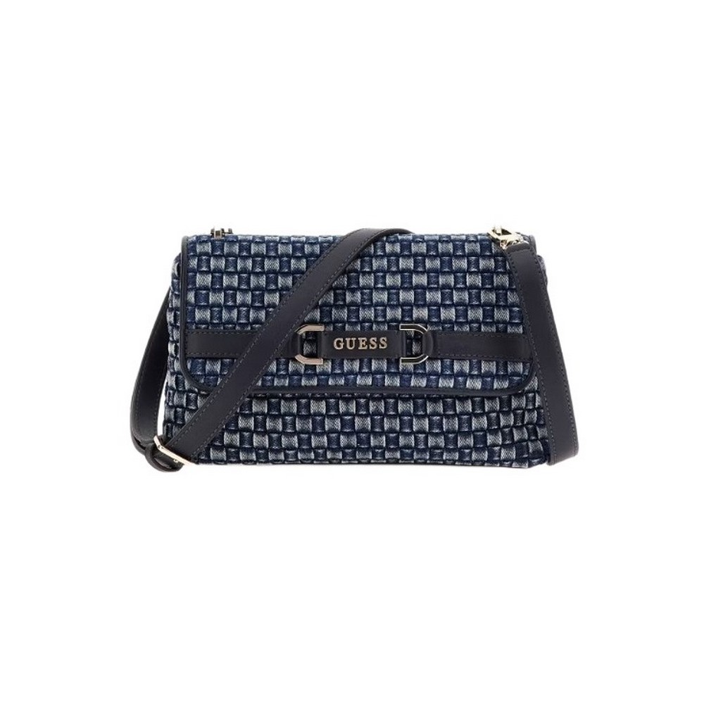 GUESS MAJKA CROSSBODY FLAP ΤΣΑΝΤΑ ΓΥΝΑΙΚΕΙΑ DENIM