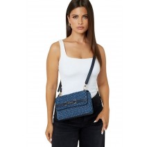 GUESS MAJKA CROSSBODY FLAP ΤΣΑΝΤΑ ΓΥΝΑΙΚΕΙΑ DENIM