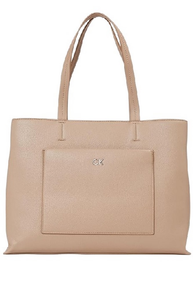 CALVIN KLEIN  DAILY MEDIUM TOTE PEBBLE ΤΣΑΝΤΑ ΓΥΝΑΙΚΕΙΑ BEIGE