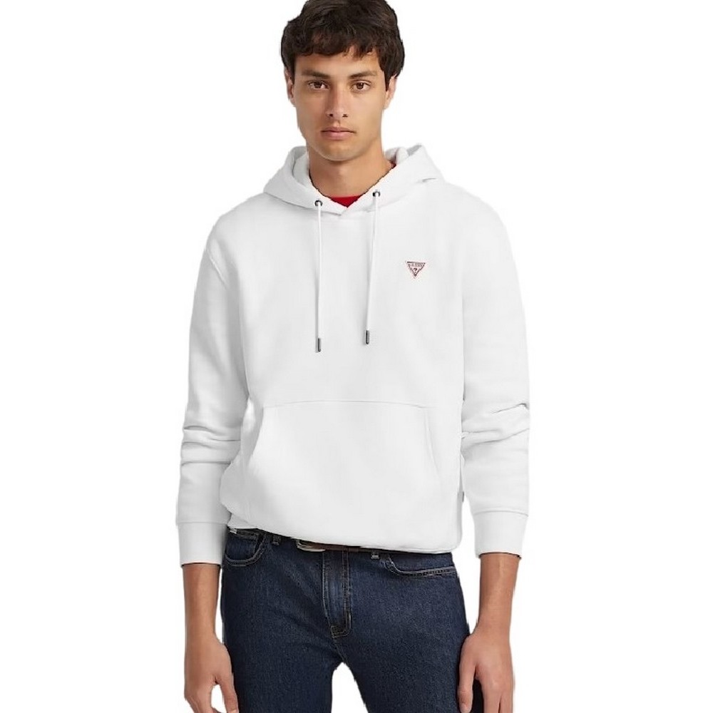 GUESS JEANS ICONIC SWEATSHIRT HOODIE SLIM MINI ΦΟΥΤΕΡ ΜΠΛΟΥΖΑ ΑΝΔΡΙΚΗ WHITE