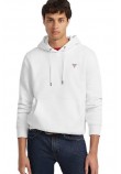 GUESS JEANS ICONIC SWEATSHIRT HOODIE SLIM MINI ΦΟΥΤΕΡ ΜΠΛΟΥΖΑ ΑΝΔΡΙΚΗ WHITE