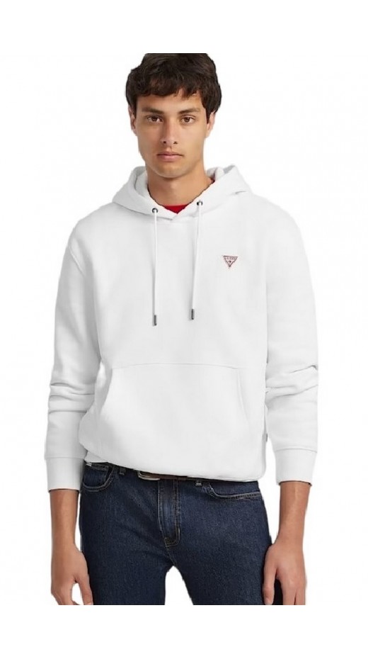 GUESS JEANS ICONIC SWEATSHIRT HOODIE SLIM MINI ΦΟΥΤΕΡ ΜΠΛΟΥΖΑ ΑΝΔΡΙΚΗ WHITE