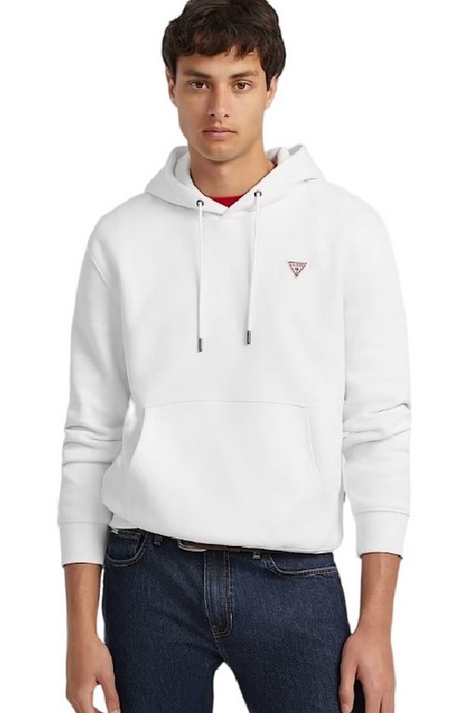 GUESS JEANS ICONIC SWEATSHIRT HOODIE SLIM MINI ΦΟΥΤΕΡ ΜΠΛΟΥΖΑ ΑΝΔΡΙΚΗ WHITE