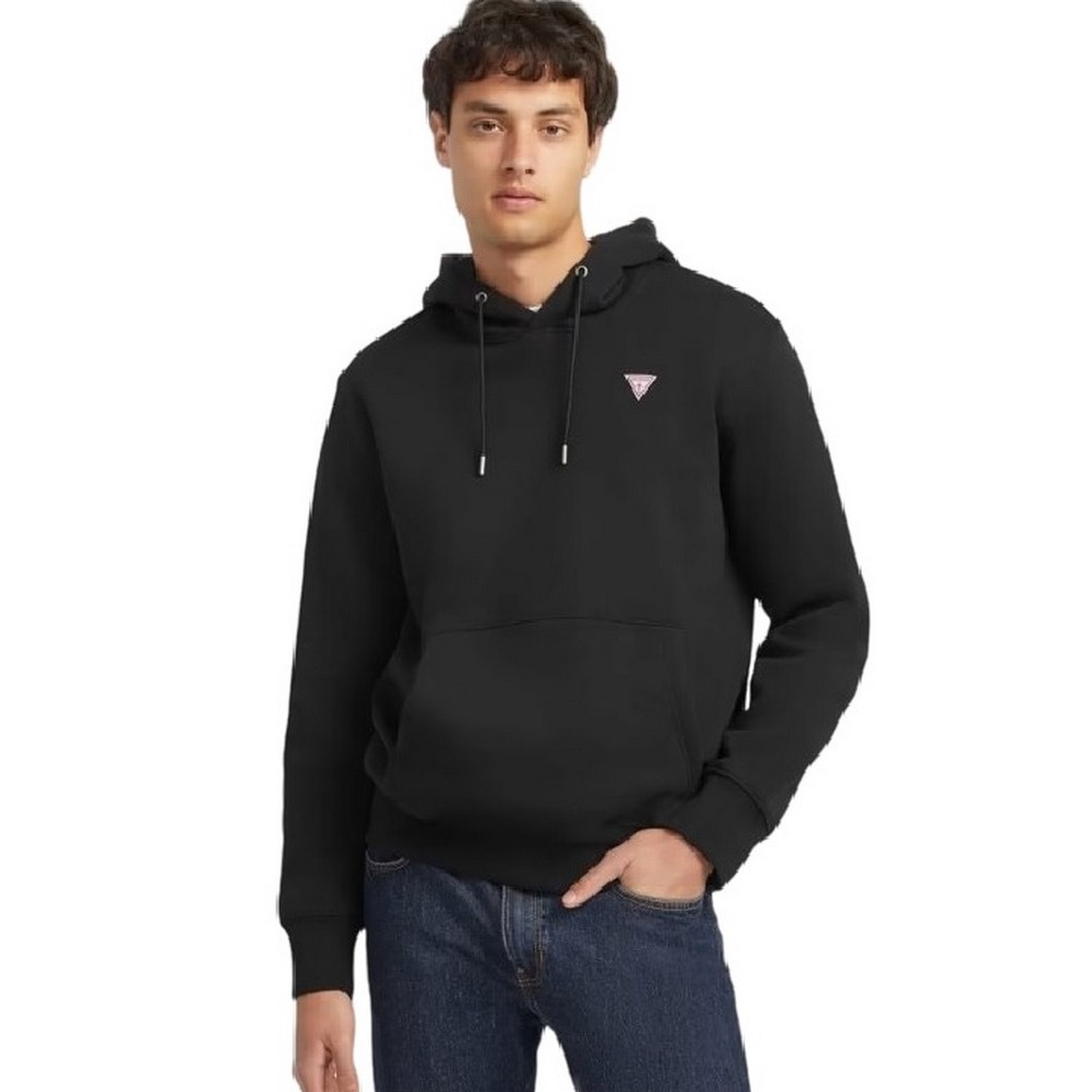 GUESS JEANS ICONIC SWEATSHIRT HOODIE SLIM MINI ΦΟΥΤΕΡ ΜΠΛΟΥΖΑ ΑΝΔΡΙΚΗ BLACK