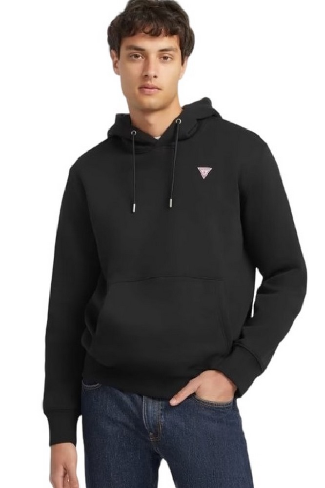 GUESS JEANS ICONIC SWEATSHIRT HOODIE SLIM MINI ΦΟΥΤΕΡ ΜΠΛΟΥΖΑ ΑΝΔΡΙΚΗ BLACK