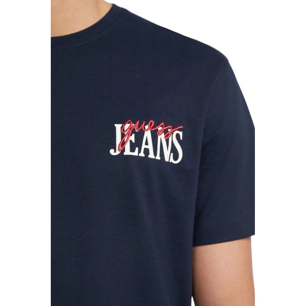 GUESS JEANS REG LOGO TEE T-SHIRT ΜΠΛΟΥΖΑ ΑΝΔΡΙΚΗ NAVY