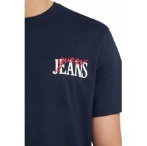 GUESS JEANS REG LOGO TEE T-SHIRT ΜΠΛΟΥΖΑ ΑΝΔΡΙΚΗ NAVY