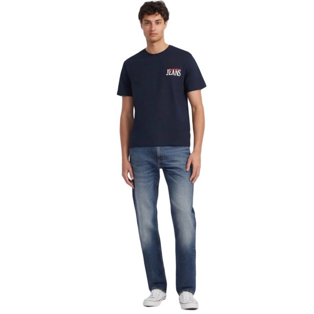 GUESS JEANS REG LOGO TEE T-SHIRT ΜΠΛΟΥΖΑ ΑΝΔΡΙΚΗ NAVY