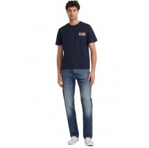 GUESS JEANS REG LOGO TEE T-SHIRT ΜΠΛΟΥΖΑ ΑΝΔΡΙΚΗ NAVY