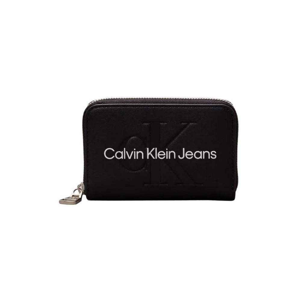 CALVIN KLEIN JEANS SCULPTED MED ZIP AROUND MONO ΠΟΡΤΟΦΟΛΙ ΓΥΝΑΙΚΕΙΟ BLACK/WHITE