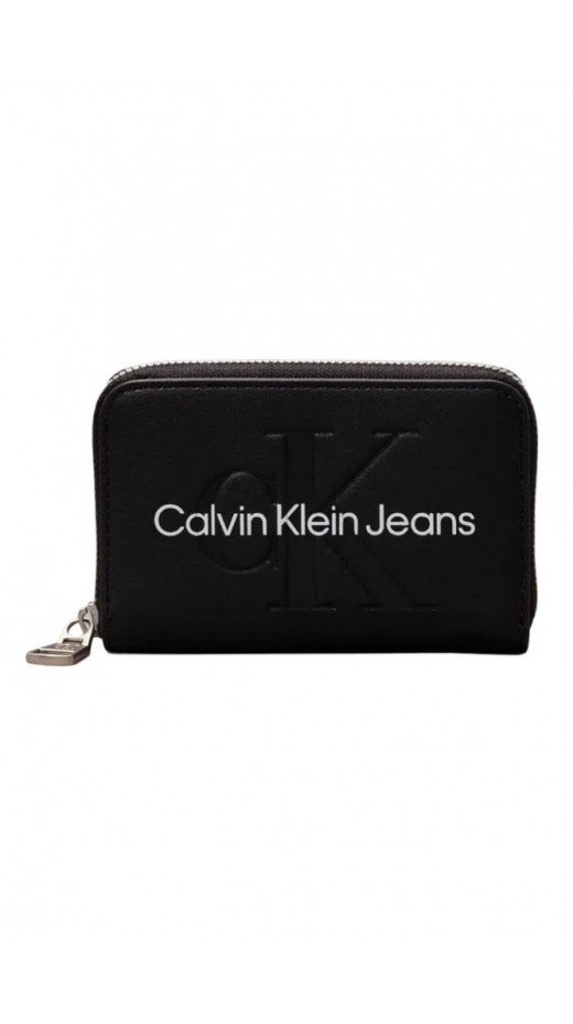 CALVIN KLEIN JEANS SCULPTED MED ZIP AROUND MONO ΠΟΡΤΟΦΟΛΙ ΓΥΝΑΙΚΕΙΟ BLACK/WHITE