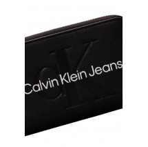 CALVIN KLEIN JEANS SCULPTED MED ZIP AROUND MONO ΠΟΡΤΟΦΟΛΙ ΓΥΝΑΙΚΕΙΟ BLACK/WHITE