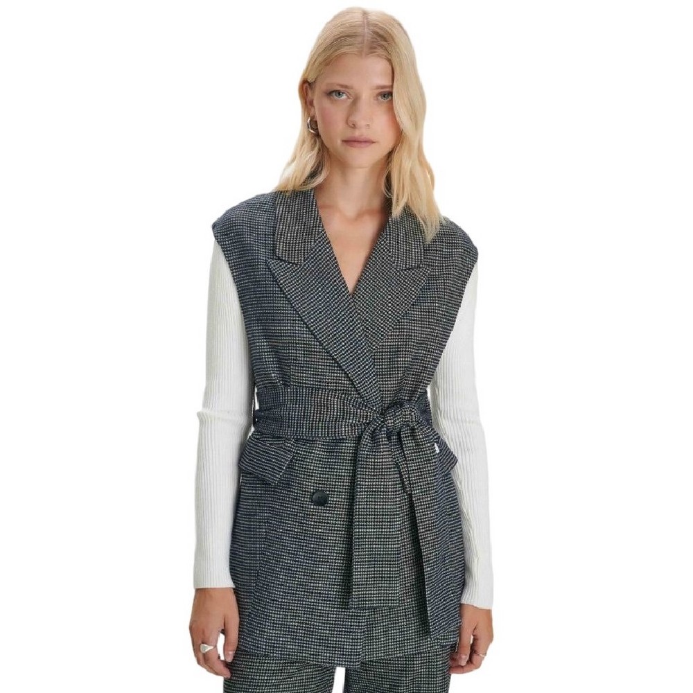 ALE VEST WITH BELT PIED DE POULE 8919529 ΓΙΛΕΚΟ ΓΥΝΑΙΚΕΙΟ GREY