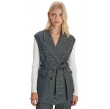 ALE VEST WITH BELT PIED DE POULE 8919529 ΓΙΛΕΚΟ ΓΥΝΑΙΚΕΙΟ GREY