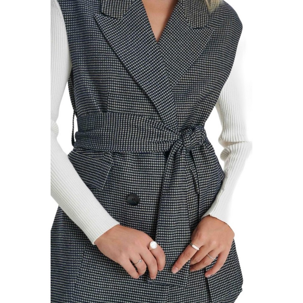 ALE VEST WITH BELT PIED DE POULE 8919529 ΓΙΛΕΚΟ ΓΥΝΑΙΚΕΙΟ GREY