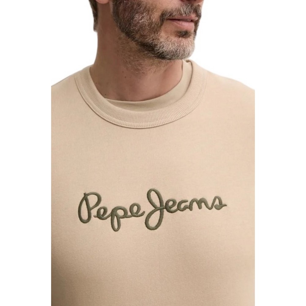 PEPE JEANS LONDON DROP 2 NEW JOE CREW ΜΠΛΟΥΖΑ ΦΟΥΤΕΡ ΑΝΔΡΙΚΗ BEIGE