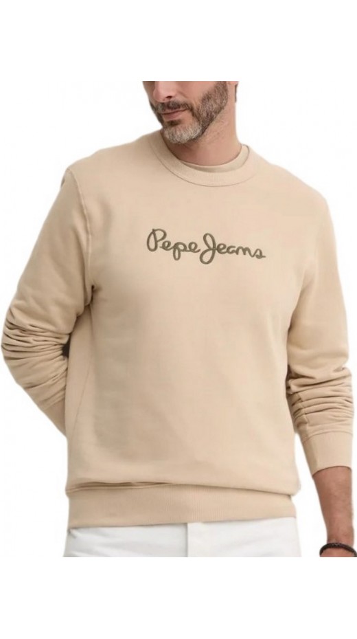 PEPE JEANS LONDON DROP 2 NEW JOE CREW ΜΠΛΟΥΖΑ ΦΟΥΤΕΡ ΑΝΔΡΙΚΗ BEIGE