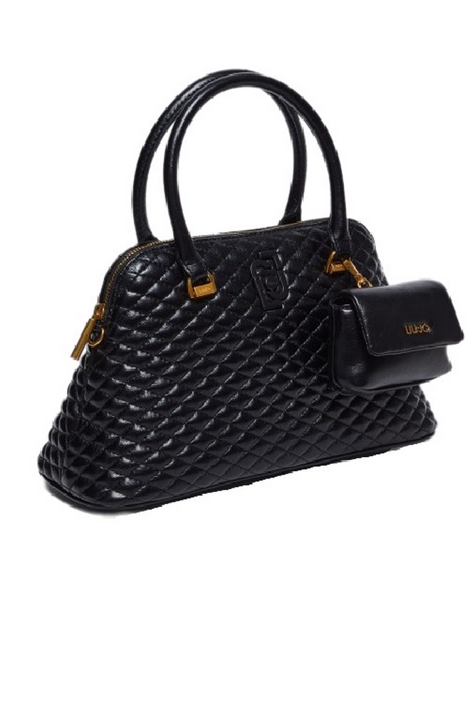 LIU JO GLOSSY QUILTED BUGATTI BAG AF4005E0022 ΤΣΑΝΤΑ ΓΥΝΑΙΚΕΙΑ BLACK