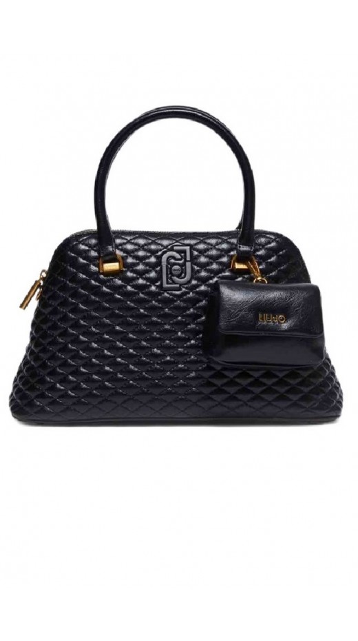 LIU JO GLOSSY QUILTED BUGATTI BAG AF4005E0022 ΤΣΑΝΤΑ ΓΥΝΑΙΚΕΙΑ BLACK