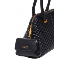 LIU JO GLOSSY QUILTED BUGATTI BAG AF4005E0022 ΤΣΑΝΤΑ ΓΥΝΑΙΚΕΙΑ BLACK