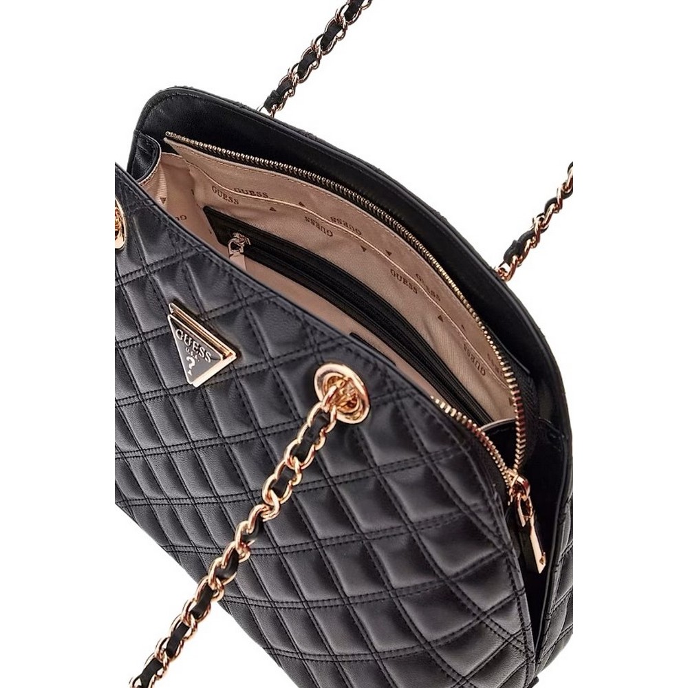 GUESS GIULLY DOME SATCHEL ΤΣΑΝΤΑ ΓΥΝΑΙΚΕΙΑ BLACK