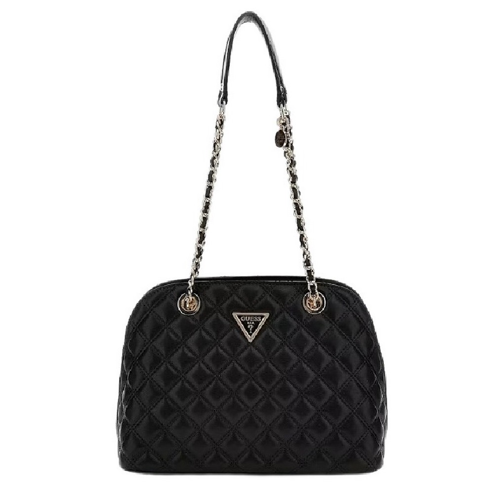 GUESS GIULLY DOME SATCHEL ΤΣΑΝΤΑ ΓΥΝΑΙΚΕΙΑ BLACK