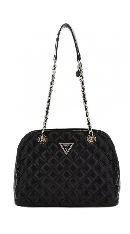 GUESS GIULLY DOME SATCHEL ΤΣΑΝΤΑ ΓΥΝΑΙΚΕΙΑ BLACK