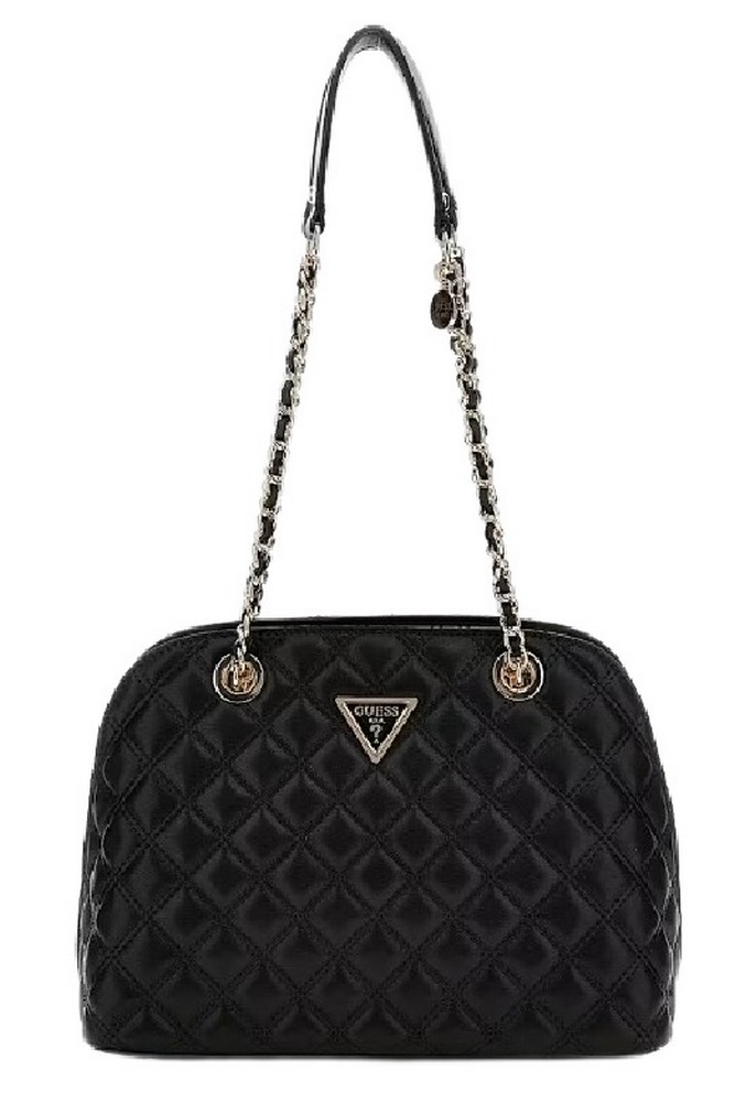 GUESS GIULLY DOME SATCHEL ΤΣΑΝΤΑ ΓΥΝΑΙΚΕΙΑ BLACK