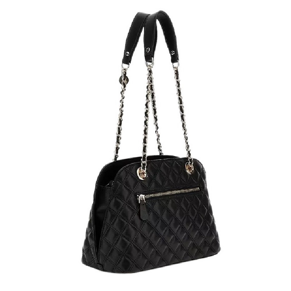 GUESS GIULLY DOME SATCHEL ΤΣΑΝΤΑ ΓΥΝΑΙΚΕΙΑ BLACK