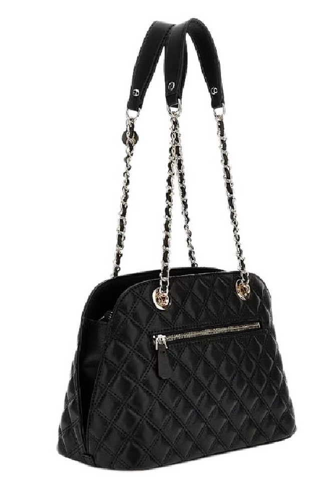 GUESS GIULLY DOME SATCHEL ΤΣΑΝΤΑ ΓΥΝΑΙΚΕΙΑ BLACK