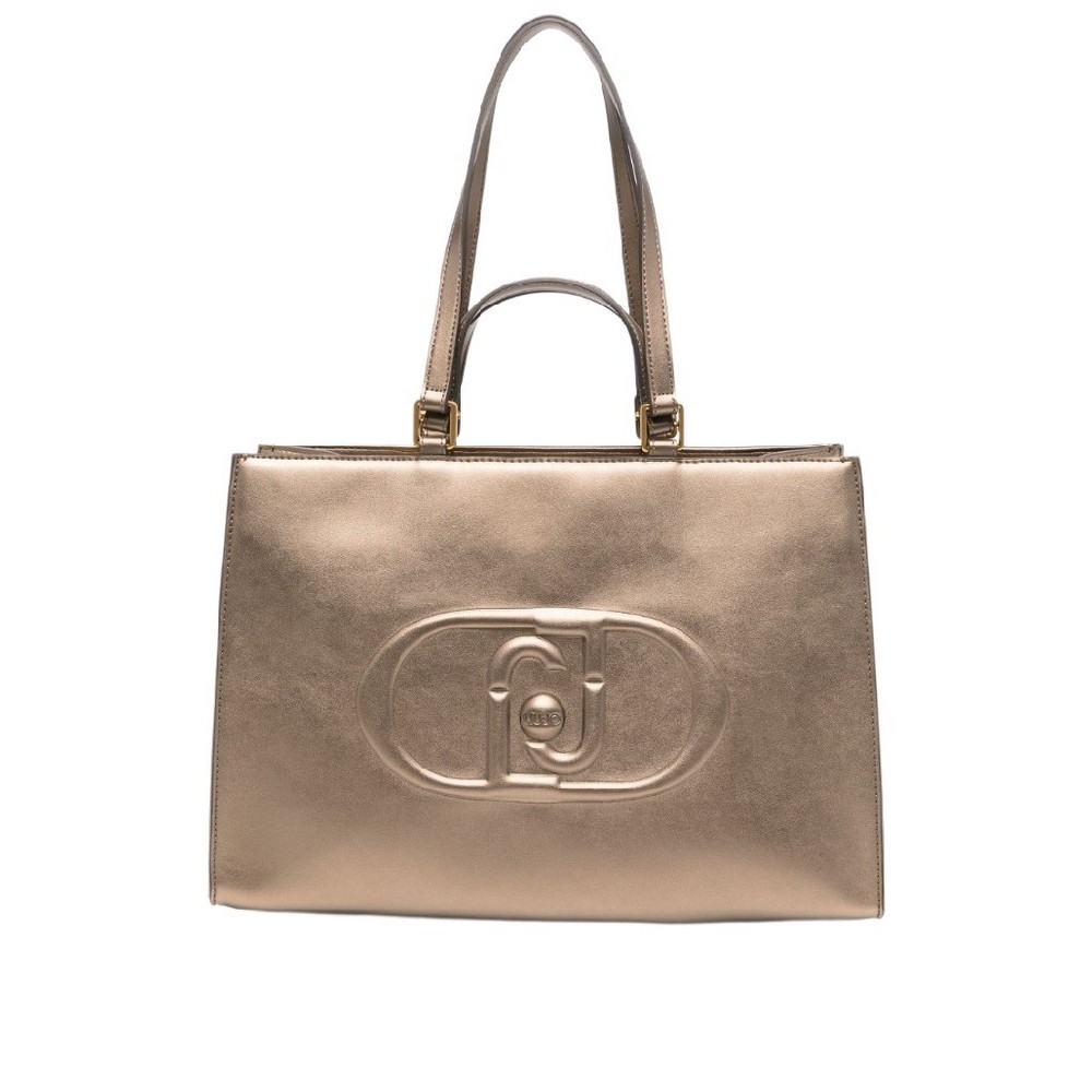 LIU JO DOUBLE HANDLE BAG LARGE TOTE AF4245E0332 ΤΣΑΝΤΑ ΓΥΝΑΙΚΕΙΑ BRONZE