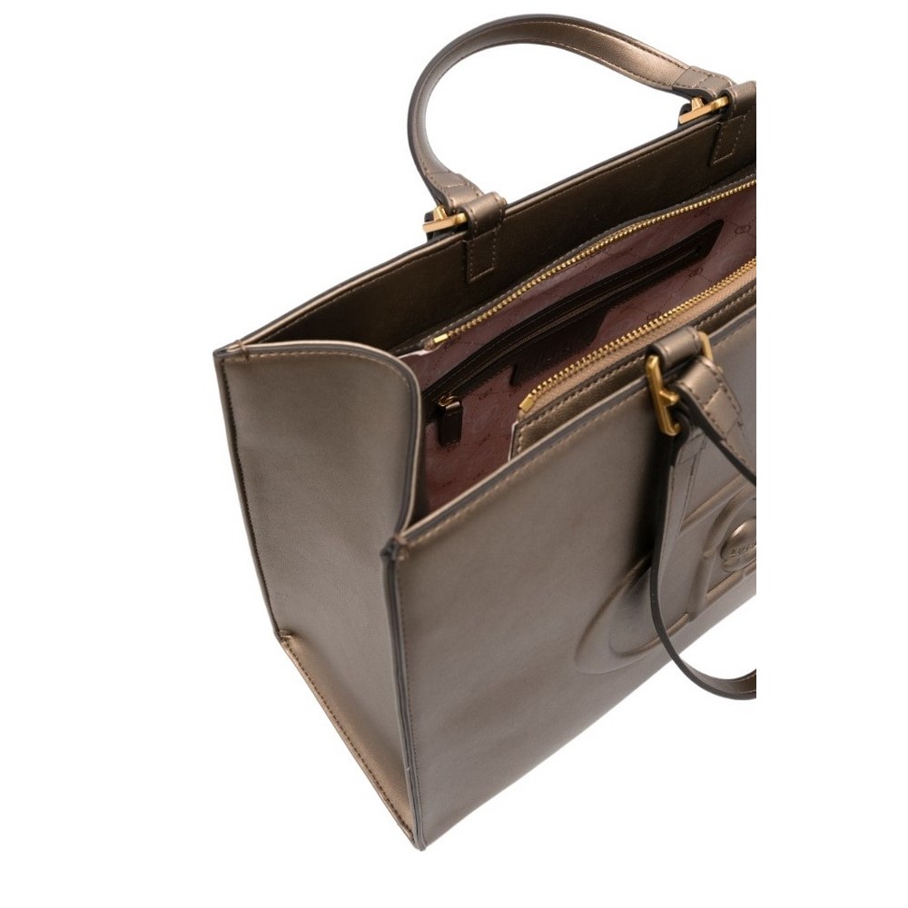 LIU JO DOUBLE HANDLE BAG LARGE TOTE AF4245E0332 ΤΣΑΝΤΑ ΓΥΝΑΙΚΕΙΑ BRONZE