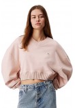 CALVIN KLEIN JEANS WOVEN LABEL V-NECK SWEATSHIRT ΜΠΛΟΥΖΑ ΓΥΝΑΙΚΕΙΑ PEACH