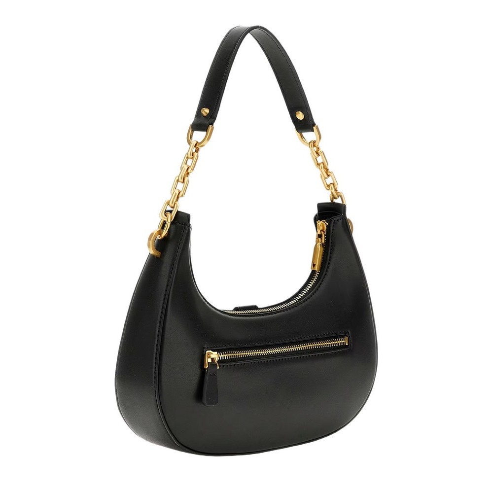 GUESS KUBA TOP ZIP SHOULDER BAG ΤΣΑΝΤΑ ΓΥΝΑΙΚΕΙΑ BLACK