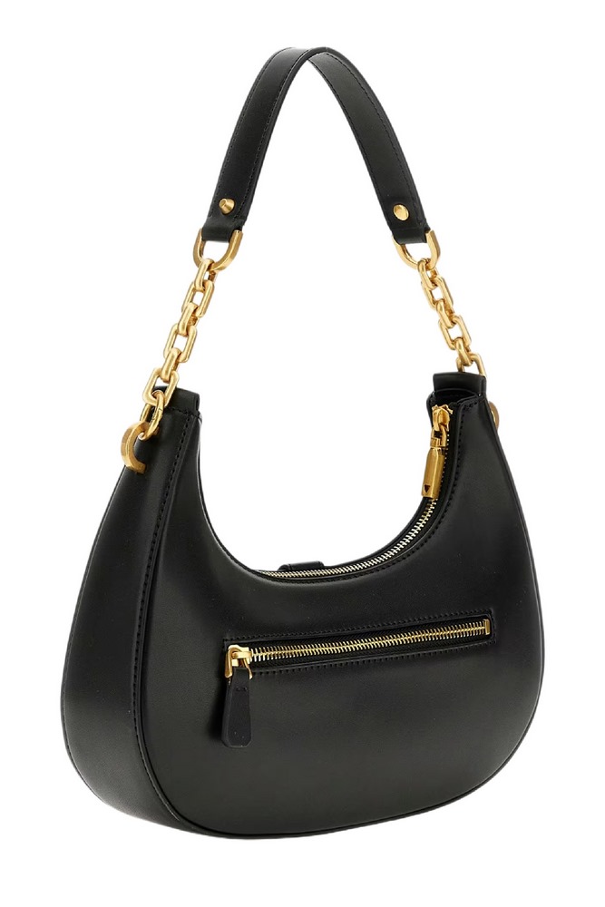 GUESS KUBA TOP ZIP SHOULDER BAG ΤΣΑΝΤΑ ΓΥΝΑΙΚΕΙΑ BLACK