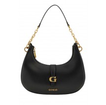 GUESS KUBA TOP ZIP SHOULDER BAG ΤΣΑΝΤΑ ΓΥΝΑΙΚΕΙΑ BLACK