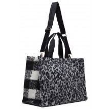 LIU JO  ANIMAL PRINT SHOPPING BAG TOTE L 2F4067T6089 ΤΣΑΝΤΑ ΓΥΝΑΙΚΕΙΑ BLACK