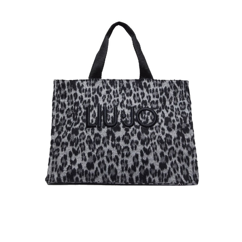 LIU JO  ANIMAL PRINT SHOPPING BAG TOTE L 2F4067T6089 ΤΣΑΝΤΑ ΓΥΝΑΙΚΕΙΑ BLACK