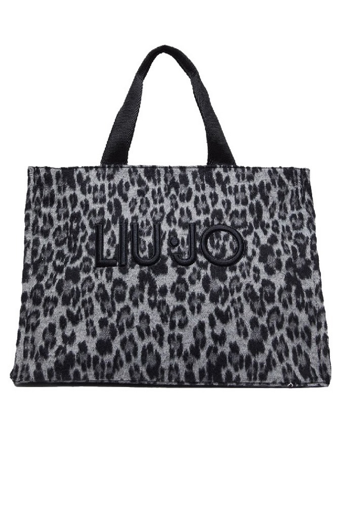 LIU JO  ANIMAL PRINT SHOPPING BAG TOTE L 2F4067T6089 ΤΣΑΝΤΑ ΓΥΝΑΙΚΕΙΑ BLACK