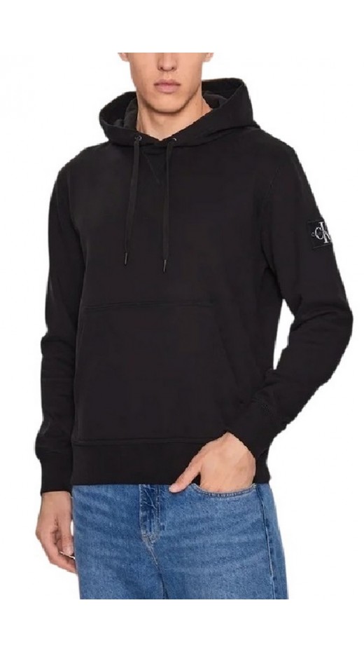 CALVIN KLEIN BADGE HOODIE ΦΟΥΤΕΡ ΑΝΔΡΙΚΟ BLACK