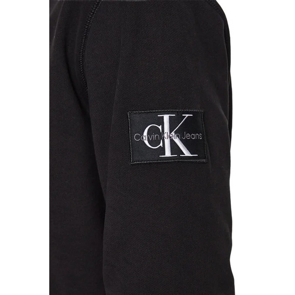 CALVIN KLEIN BADGE HOODIE ΦΟΥΤΕΡ ΑΝΔΡΙΚΟ BLACK