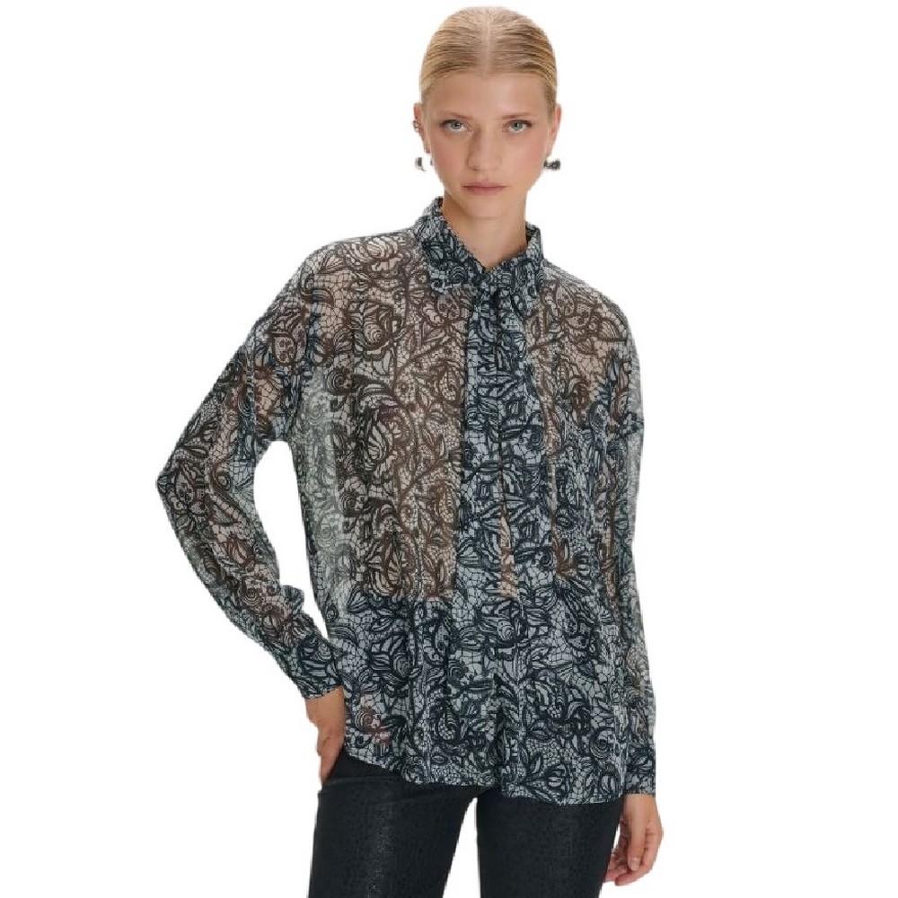 ALE FLORAL SHIRT TRANSLUCENT 8919739 ΠΟΥΚΑΜΙΣΟ ΓΥΝΑΙΚΕΙΟ GREY