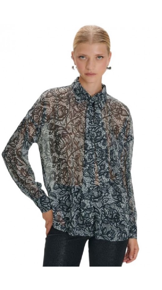 ALE FLORAL SHIRT TRANSLUCENT 8919739 ΠΟΥΚΑΜΙΣΟ ΓΥΝΑΙΚΕΙΟ GREY