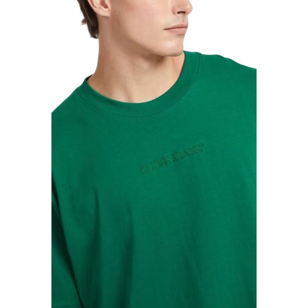 GUESS JEANS EMBROIDERED LOGO TEE T-SHIRT ΜΠΛΟΥΖΑ ΑΝΔΡΙΚΗ GREEN