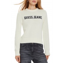 GUESS JEANS LOGO SWEATER W4BR10Z3HM1 ΜΠΛΟΥΖΑ ΠΛΕΚΤΗ ΓΥΝΑΙΚΕΙΑ OFF WHITE