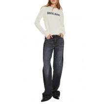 GUESS JEANS LOGO SWEATER W4BR10Z3HM1 ΜΠΛΟΥΖΑ ΠΛΕΚΤΗ ΓΥΝΑΙΚΕΙΑ OFF WHITE