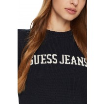 GUESS JEANS LOGO SWEATER W4BR10Z3HM1 ΜΠΛΟΥΖΑ ΠΛΕΚΤΗ ΓΥΝΑΙΚΕΙΑ NAVY