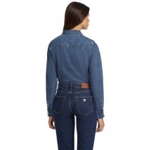 GUESS SLIM LONG SLEEVE DENIM ΠΟΥΚΑΜΙΣΟ ΓΥΝΑΙΚΕΙΟ BLUΕ DENIM