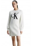 CALVIN KLEIN CK INTARSIA LOOSE SWEATER DRESS ΦΟΡΕΜΑ ΓΥΝΑΙΚΕΟ IVORY